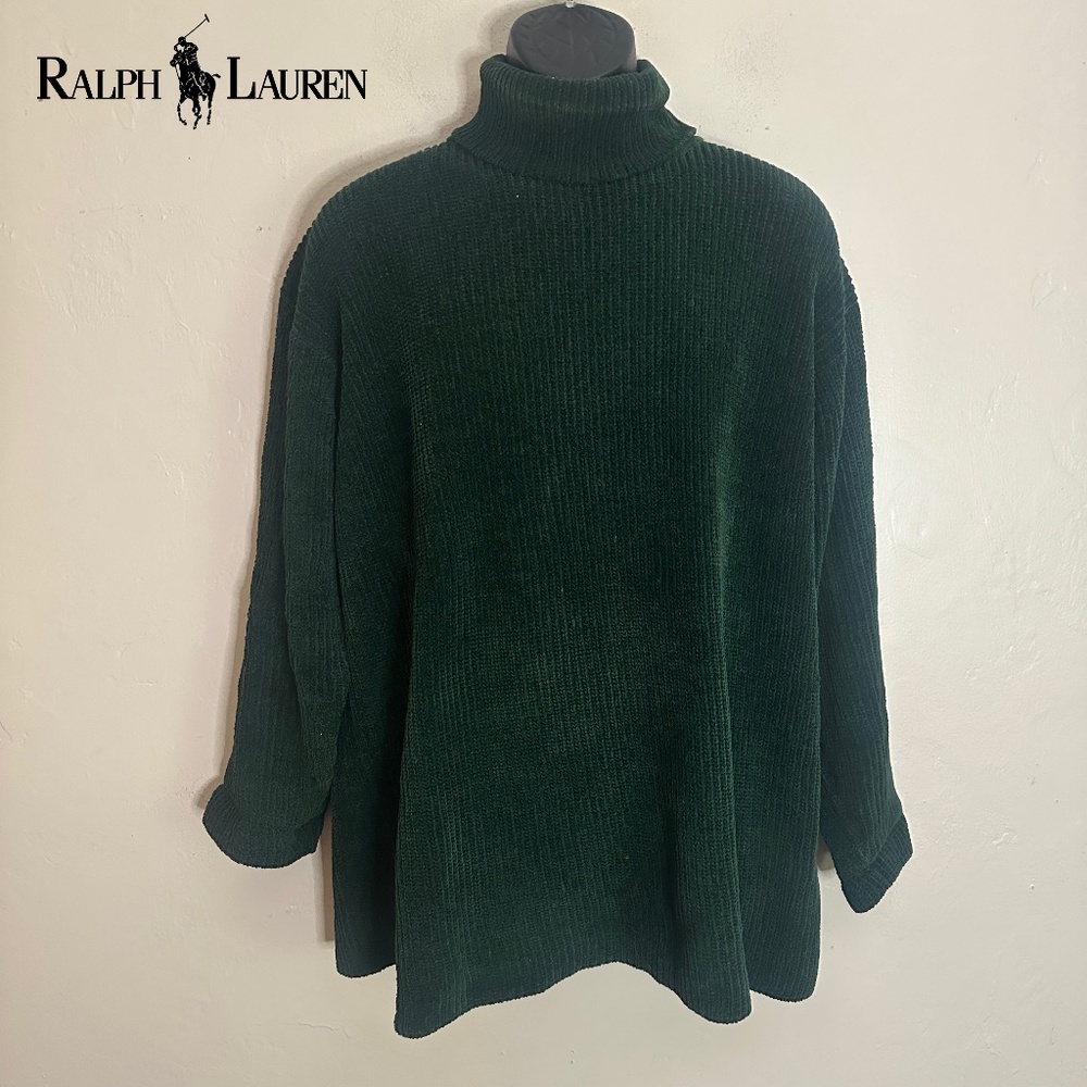 Lauren by Ralph Lauren Thick Ribbed Turtleneck Large Gently worn 41% rayon